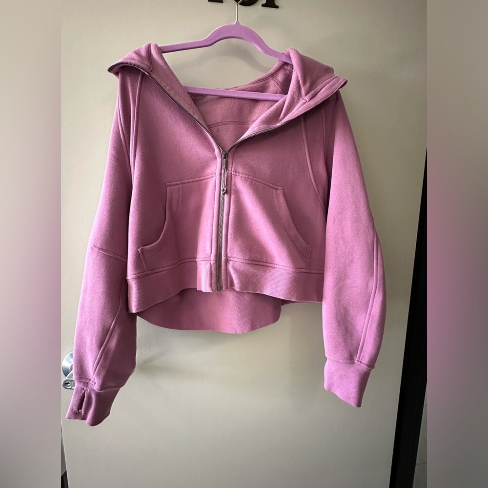 lululemon athletica Cropped Zip-Up Hoodie in Dusty Pink